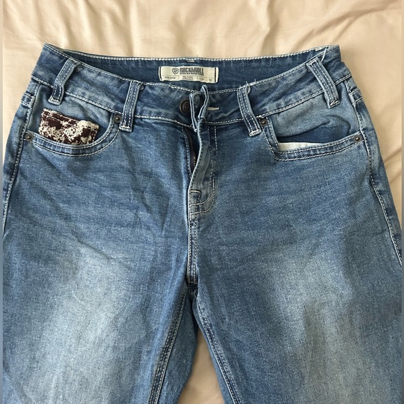 Cow print accent Rock and Roll jeans - Picture 2 of 2